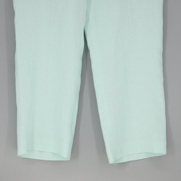 TALBOTS 100% Linen Crop Pants in Light Cool Mint Size 10 - Picture 5 of 7